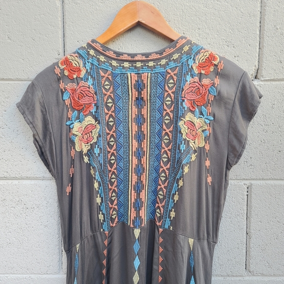 Johnny Was Biya | Crozier Embroidered Boho Rayon Maxi Dress Size Small - Picture 15 of 16
